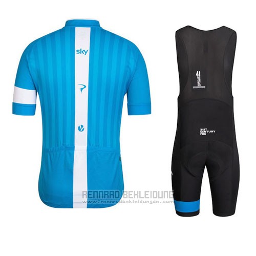 2016 Fahrradbekleidung Sky Azurblau und Wei Trikot Kurzarm und Tragerhose